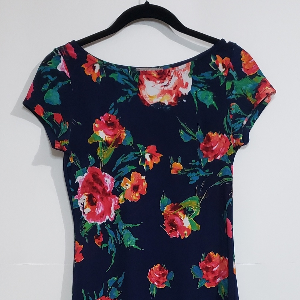 👻DV DN dark blue floral print dress